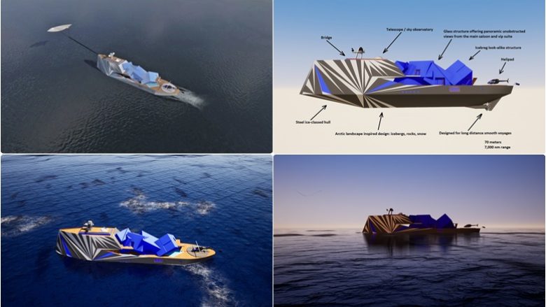 Super-jahti 110 milionë dollarësh që duket si ajsberg – i projektuar për të rritur ndërgjegjësimin për ndryshimet klimatike