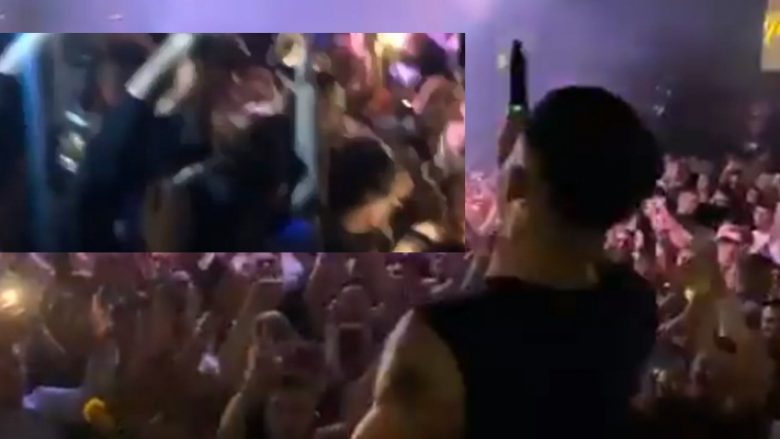Noizy publikon një video duke u hedhur nga skena, këndon dhe vallëzon bashkë me fansat e tij