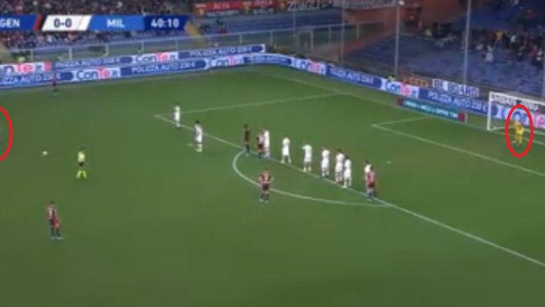 Schone shënon gol të bukur nga rreth 30 metra falë gafës së Reinas, Genoa në epërsi ndaj Milanit