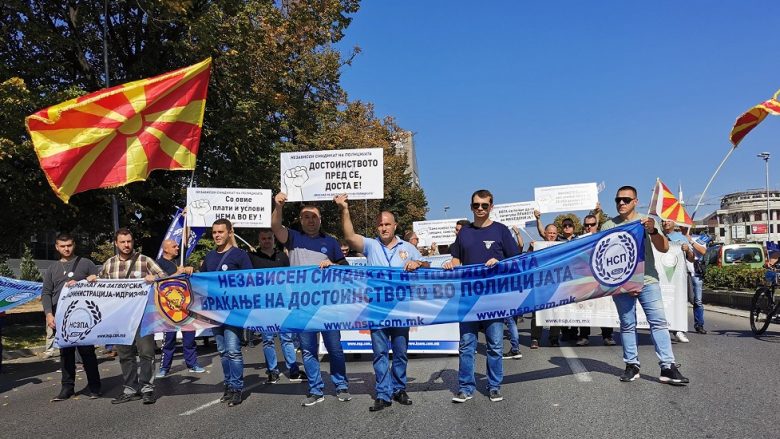 Sindikata e pavarur e policisë nisi me protesta nëpër qytetet e Maqedonisë