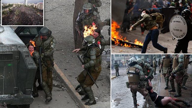 Kaos në Kili, mijëra protestues pushtojnë rrugët kryesore – hedhin koktej molotovi mbi forcat e rendit