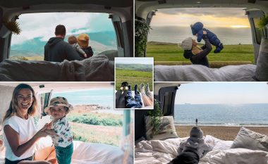 Çifti britanik e shndërrojnë furgonin në “shtëpi me rrota”, e bëjnë këtë për të marrë me vete edhe djalin e vogël