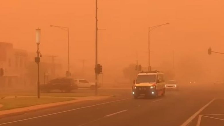Erërat e forta krijojnë re pluhuri në Australi, qielli merr ngjyrë portokalli – temperaturat mbi 40 gradë celsius pritet të mbretërojnë në ditët në vazhdim