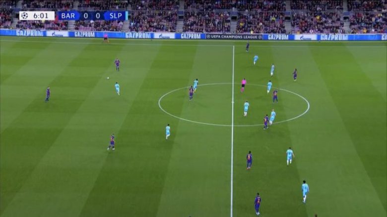 Barcelona e donte fitoren sonte, këtë e tregon edhe ky moment kur rreshtimi në fushë ishte 1-2-1-6