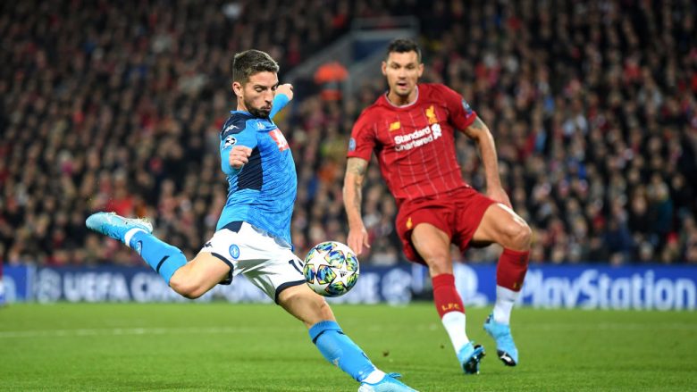Napoli shkon në pushimin e pjesës së parë me epërsi ndaj Liverpoolit