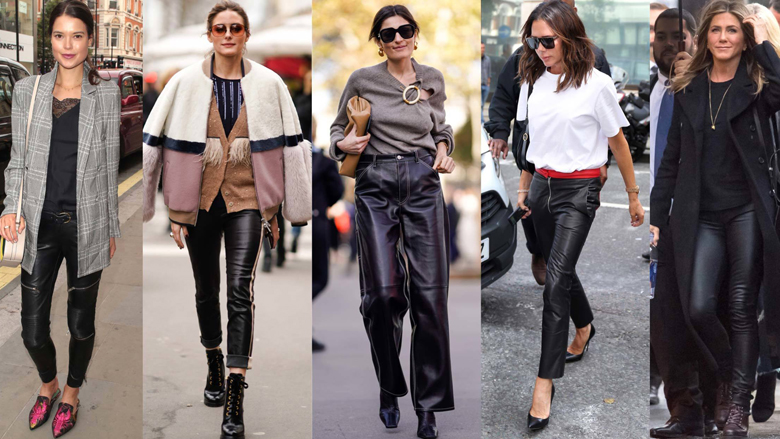15 mënyra për të veshur pantallonat e lëkurës si ikonat e modës