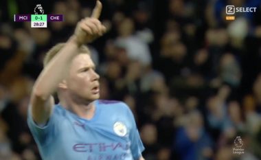 Man City barazon ndaj Chelseat me golin e De Bruyne