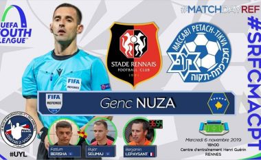 Genc Nuza caktohet nga UEFA për ta drejtuar ndeshjen e Ligës së Kampionëve për të rinj