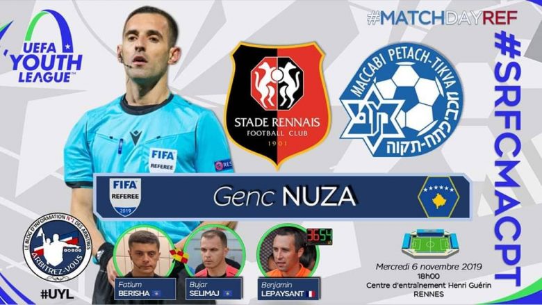 Genc Nuza caktohet nga UEFA për ta drejtuar ndeshjen e Ligës së Kampionëve për të rinj
