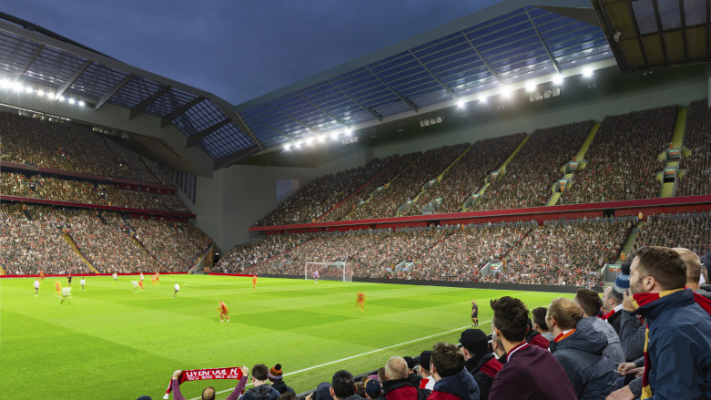 Liverpooli vendos rritjen e kapacitetit në stadiumin Anfield, publikohen imazhet e para