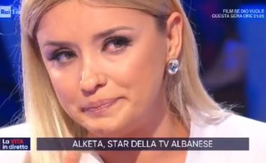 Alketa Vejsiu përlotet kur flet për gjendjen e rëndë të Shqipërisë, gjatë transmetimit direkt në "Rai 1"
