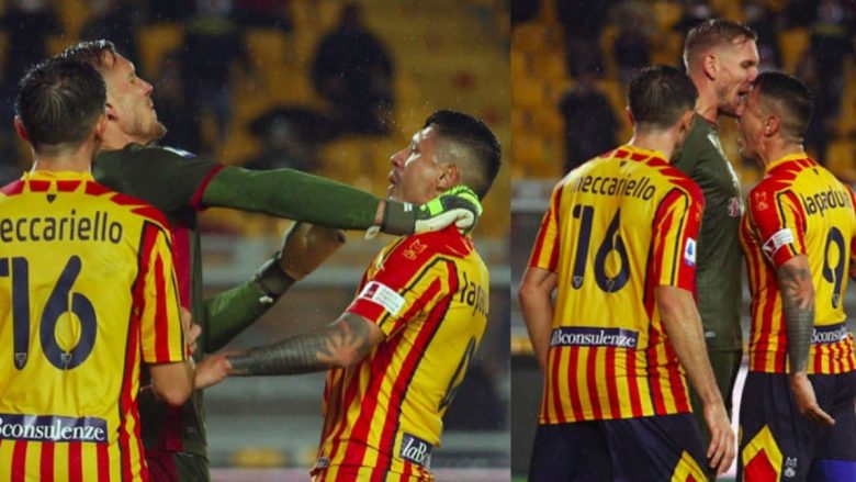 Përplasja e Oslen dhe Lapadulas në ndeshjen që prodhoi, dy penallti, tre kartonë të kuq dhe katër gola