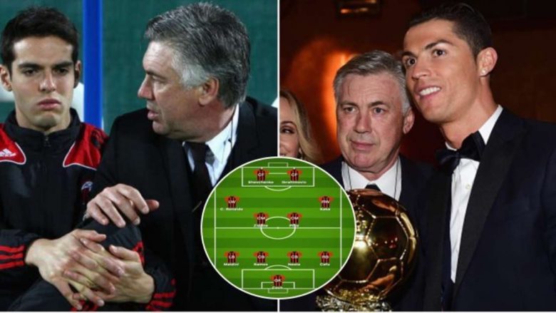 Formacioni më i mirë që e ka drejtuar Carlo Ancelotti – emra të mëdhenj jashtë, por në të Ronaldo e Kaka