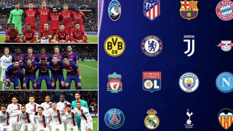 Renditja e 16 klubeve të mbetura në Ligën e Kampionëve nga më i dobëti te më i forti