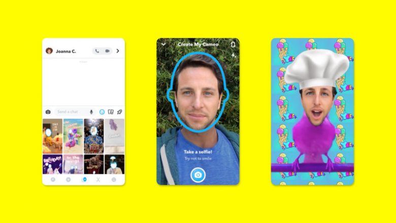 Snapchat njofton tiparin e ri Cameo, mundëson përdorimin e skenva të ndryshme me selfie