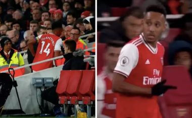 Pierre-Emerick Aubameyang u largua nga fusha për të shkuar në tualet gjatë ndeshjes Arsenal – Brighton pak minuta pa u mbyllur loja