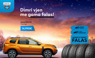 SUV për vetëm 14,990 euro – Blej Dacia Duster dhe përfito 4 goma dimri GRATIS