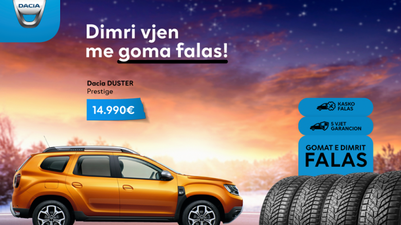 SUV për vetëm 14,990 euro – Blej Dacia Duster dhe përfito 4 goma dimri GRATIS
