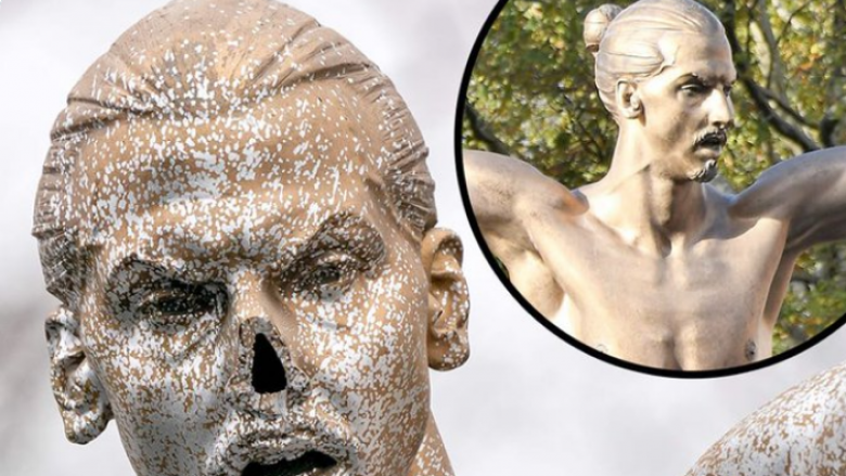 Sulmohet sërish statuja e Ibrahimovicit – tani i hiqet edhe hunda