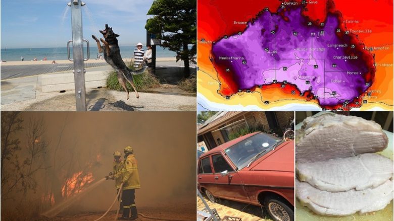 Australia me ditën e saj më të nxehtë ndonjëherë – aq nxehtë sa një burrë pjeku mish në veturën e tij