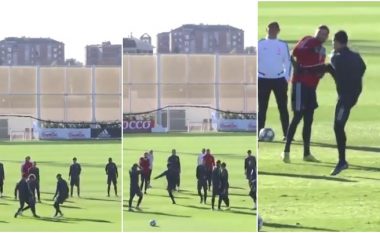 Ronaldo ngatërrohet në stërvitje, bashkëlojtarët qeshin – ai i fluturon tre topa jashtë fushës