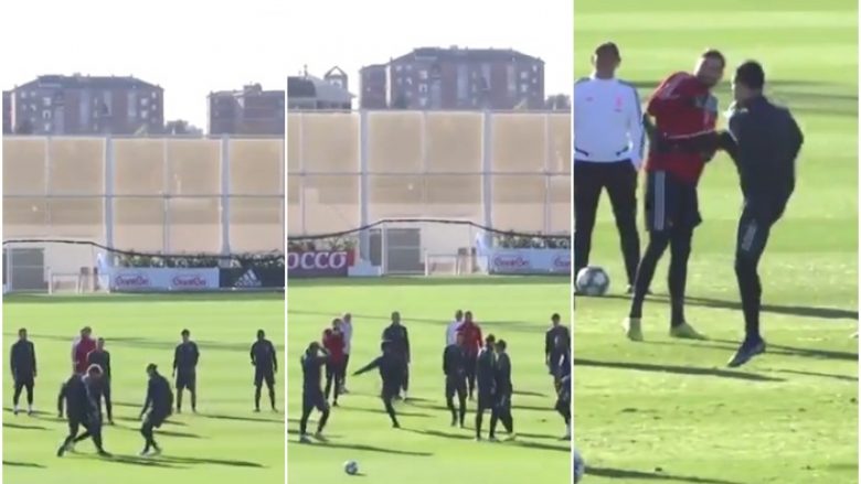 Ronaldo ngatërrohet në stërvitje, bashkëlojtarët qeshin – ai i fluturon tre topa jashtë fushës