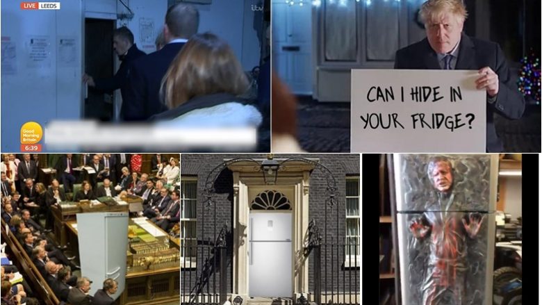 Kryeministri britanik “fshihet në frigorifer” për të shmangur intervistën – përdoruesit e rrjeteve sociale “e bëjnë për pesë pare”!