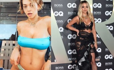 Rita Ora rrëmben vëmendjen në një pozë me bikini dhe flokët e shkurtra