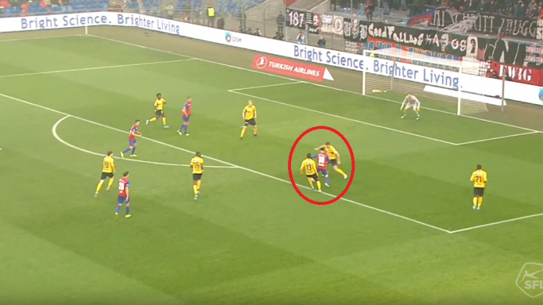Edon Zhegrova bën një driblim fantastik dhe asiston tek goli i Baselit ndaj Young Boysit