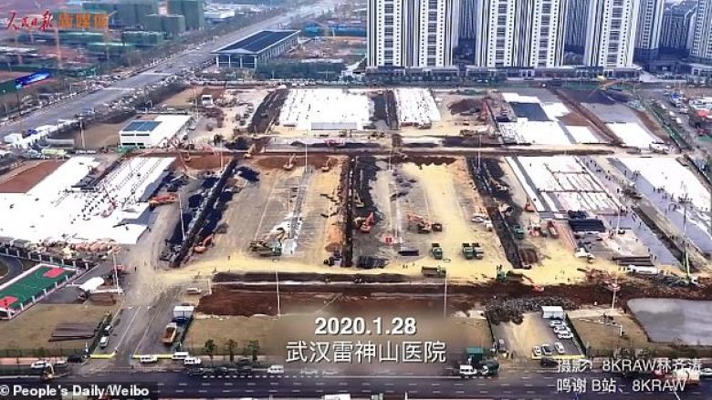 Në Wuhan fillon ndërtimi i spitalit të dytë me 1.600 shtretër që pritet të lëshohet më 5 shkurt