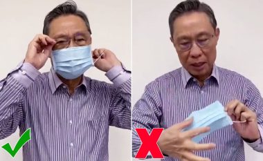Eksperti më i mirë i coronavirusit në Kinë, tregon se si të hiqet saktë maska e fytyrës që mbron qytetarët nga virusi vdekjeprurës