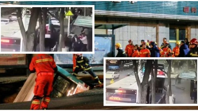 Hapet gropa gjigante në mes të rrugës, “gëlltit” autobusin dhe kalimtarët e rastit në Kinë – humbin jetën gjashtë persona