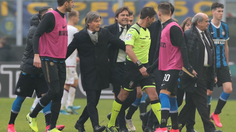 Conte dhe lojtarët e Interit refuzojnë mediat pas barazimit me Cagliarin