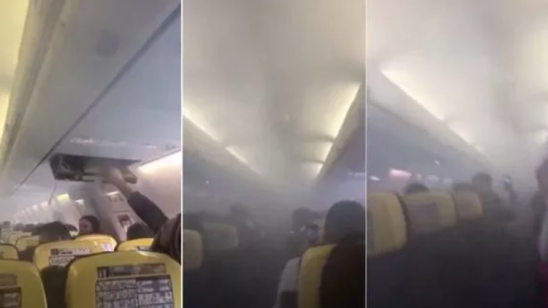 Kabina papritmas u mbush me tym, aeroplani bën ulje të detyrueshme – pasagjerët filmuan dramën