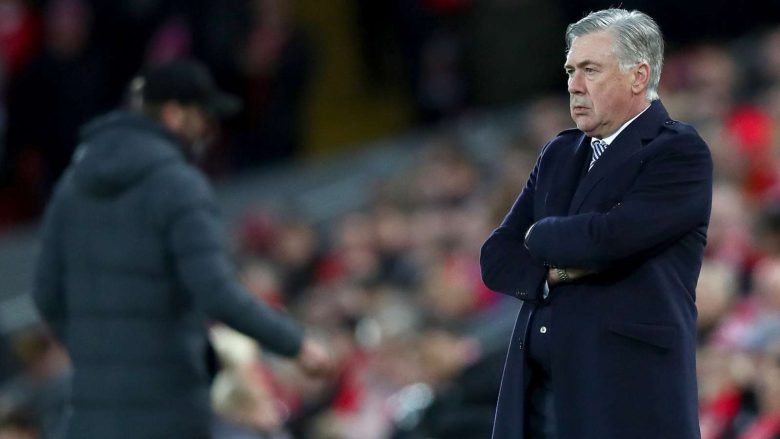 Ancelotti fajëson lojtarët e Evertonit për eliminimin nga FA Cup prej Liverpoolit