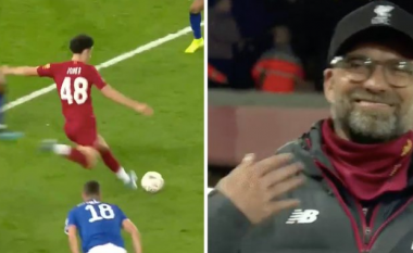 Reagimi emocional i Kloppit në momentin që talenti 18-vjeçar i Liverpoolit shënoi golin e bukur