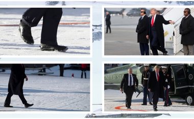 Trump shkon i përgatitur në Davos, mbath këpucë me shtresë të veçantë kundër rrëshqitjes në borë