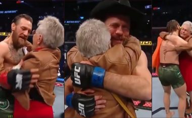 McGregor mori simpatinë e të gjithëve duke shkuar në anë tjetër të tetëkëndëshit për ta përshëndetur dhe përqafuar gjyshen e Cerrones