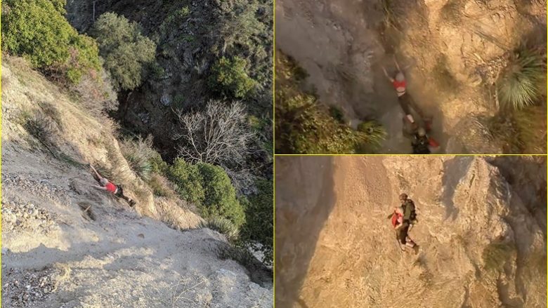 Rrëshqiti dhe po binte nga lartësia, gruaja kapet për disa “rrënjë të zgjatura” – drama zgjati derisa erdhën ekipet e shpëtimit
