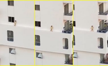 Del nga dritarja e katit të pestë dhe “bën një shëtitje përreth ndërtesës” – kulmi arrin kur fëmija humb ekuilibrin