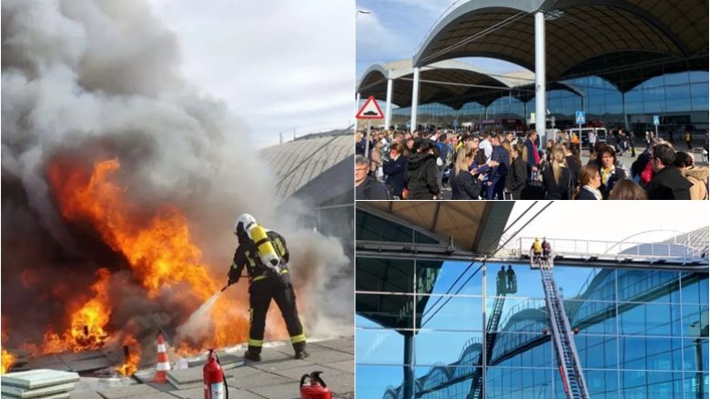 Zjarr në një aeroport në Spanjë, evakuohen pasagjerët – anulohen disa fluturime