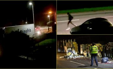 Operacion me dhjetë makina policie dhe një helikopter – momenti kur migrantët arratisen nga një kamion në Angli