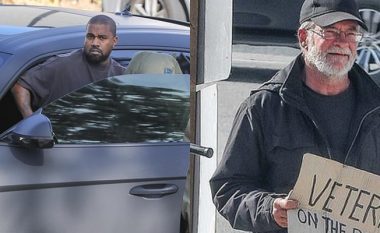 Kanye West ndalon veturën e tij 200 mijë euroshe në mes të rrugës për të ndihmuar një person të pastrehë