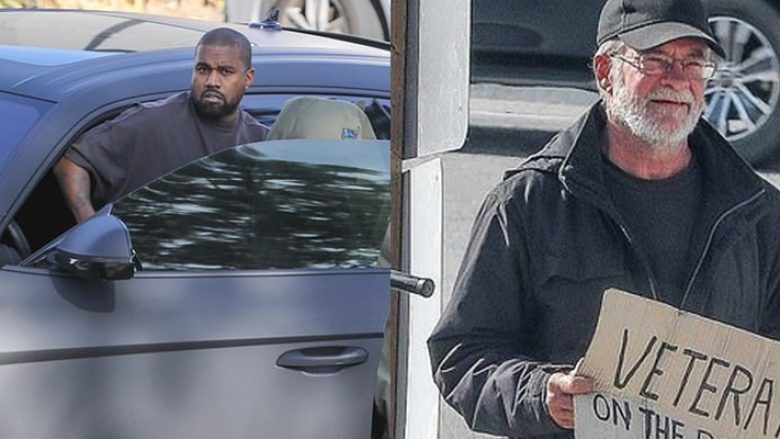 Kanye West ndalon veturën e tij 200 mijë euroshe në mes të rrugës për të ndihmuar një person të pastrehë