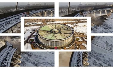 Po priste strukturën mbajtëse të kulmit, shembet stadiumi gjigant në Rusi – humb jetën punonjësi që u filmua nga droni