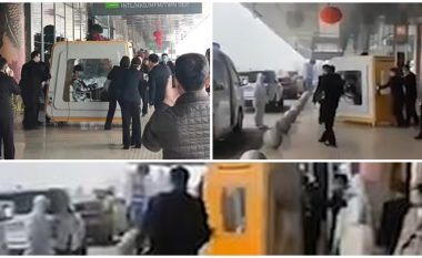 Dyshohej se ishte infektuar me coronavirus, mjekët kinezë e fusin në karantinë pacientin në aeroport – e transportojnë në spital me kuti të veçantë