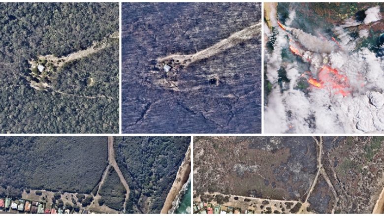 Para dhe pas, imazhe të shkrepura nga ajri që tregojnë pasojat e tmerrshme të zjarreve në Australi