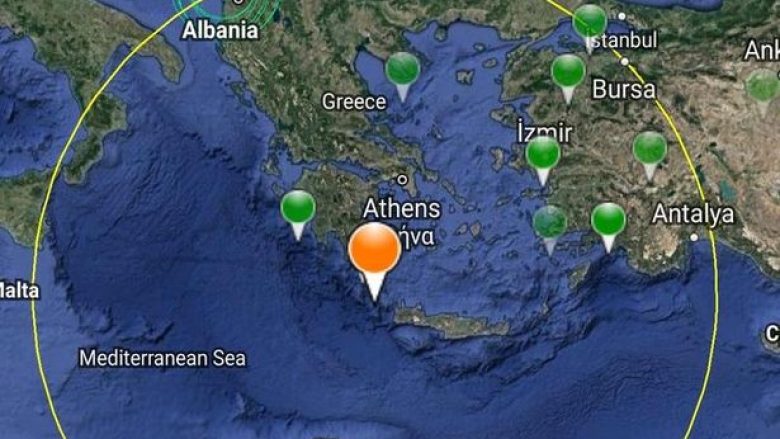 Tërmeti me magnitudë 4.8 godet ishullin Grek