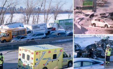 Dy të vdekur, pasi 200 vetura përfshihen në një aksident masiv në një autostradë në Kanada
