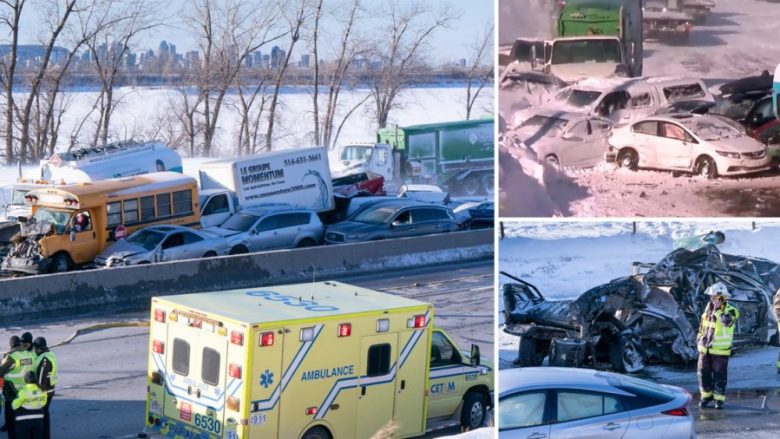 Dy të vdekur, pasi 200 vetura përfshihen në një aksident masiv në një autostradë në Kanada